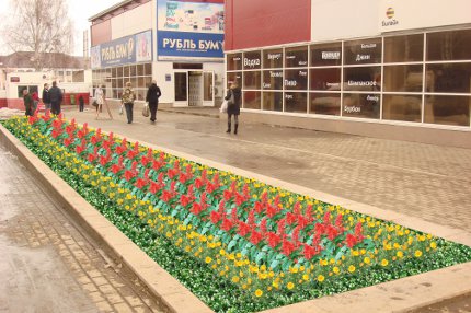 Проект цветника возле здания Юго-западного рынка